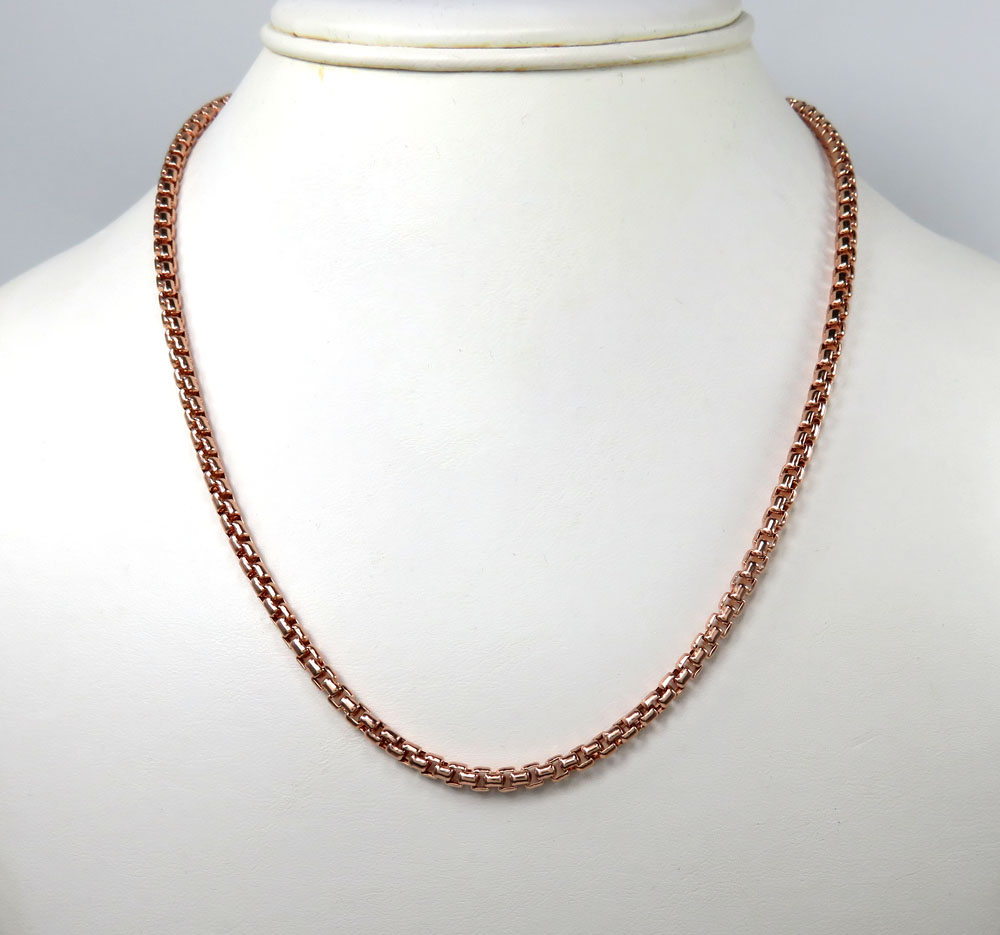 10k rose gold hollow box link chain 24-30 inch 3.5mm - Image 6
