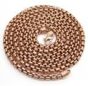 10k rose gold hollow box link chain 24-30 inch 3.5mm