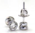 14k white gold round si1 diamond bezel studs 0.80ct