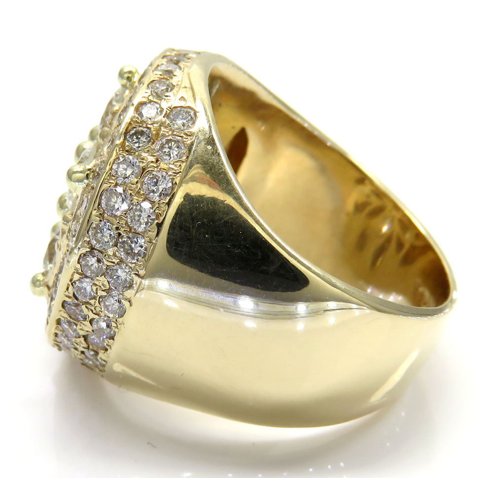 14k yellow gold cluster round diamond ring 4.50ct