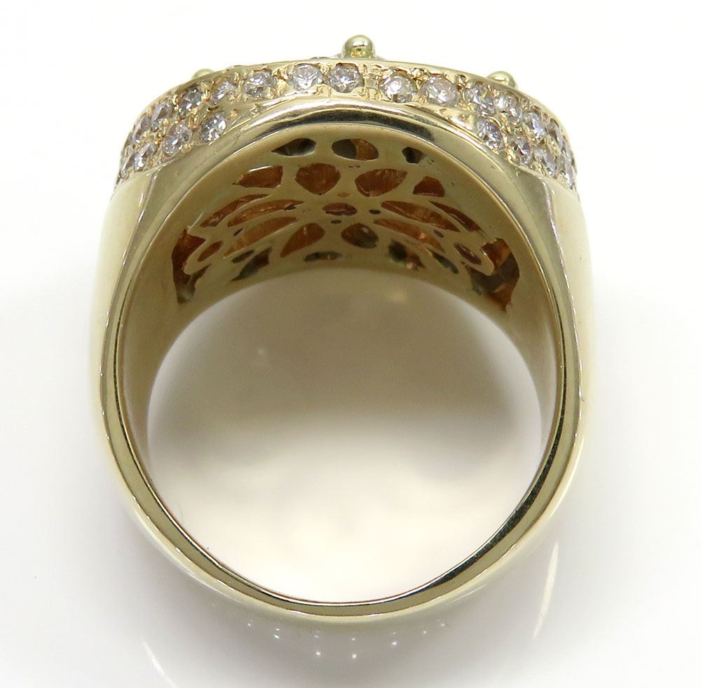 14k yellow gold cluster round diamond ring 4.50ct