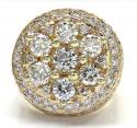14k yellow gold cluster round diamond ring 4.50ct