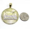 10k yellow gold two tone medium jesus apostles last supper pendant 
