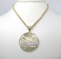 10k yellow gold two tone medium jesus apostles last supper pendant 