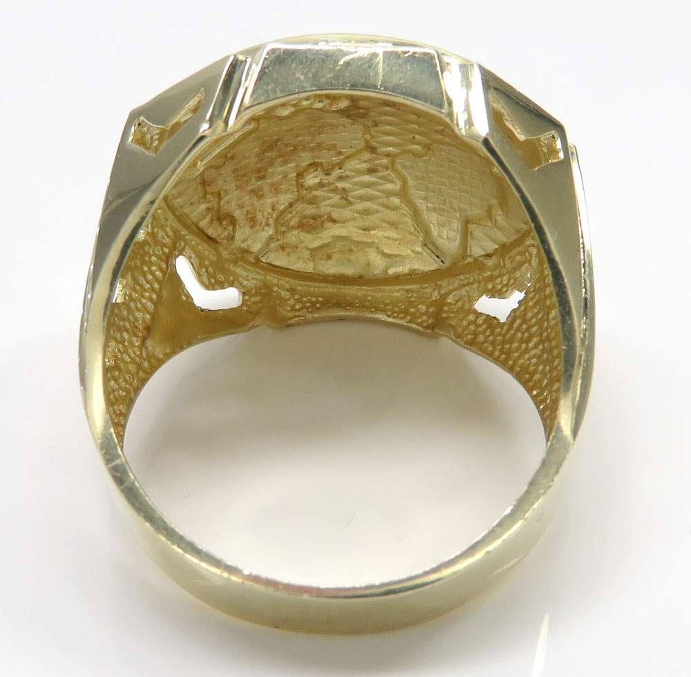 10k yellow gold arrow large world ring - Image 4