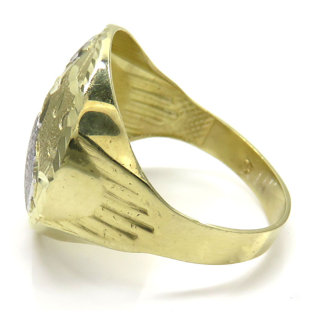 10k two tone gold world ring - Image 3