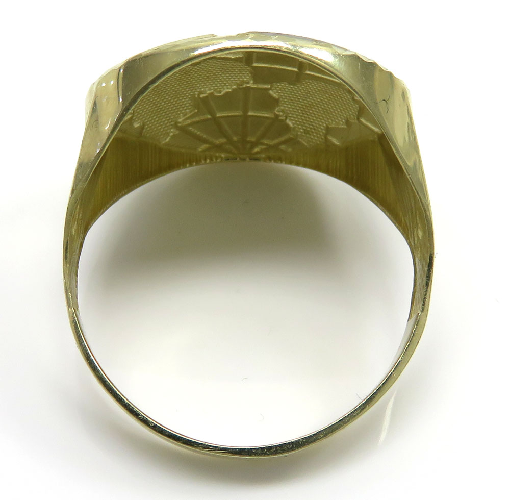 10k two tone gold world ring 