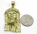 10k solid yellow gold xl classic jesus face pendant 