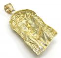 10k solid yellow gold xl classic jesus face pendant 