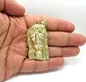 10k solid yellow gold xl classic jesus face pendant 