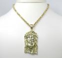 10k solid yellow gold xl classic jesus face pendant 