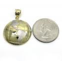 10k two tone gold small world pendant 