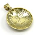 10k two tone gold small world pendant 