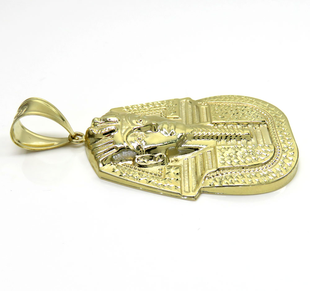 10k yellow gold medium king tut pharaoh head pendant