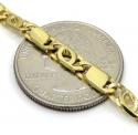 14k yellow gold solid tiger eye link chain 22 inch 5mm
