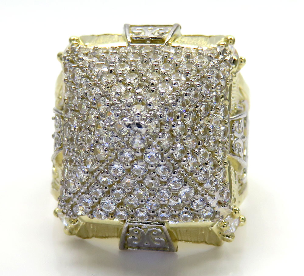 10k two tone gold cz pyramid ring 1.80ct - Image 2