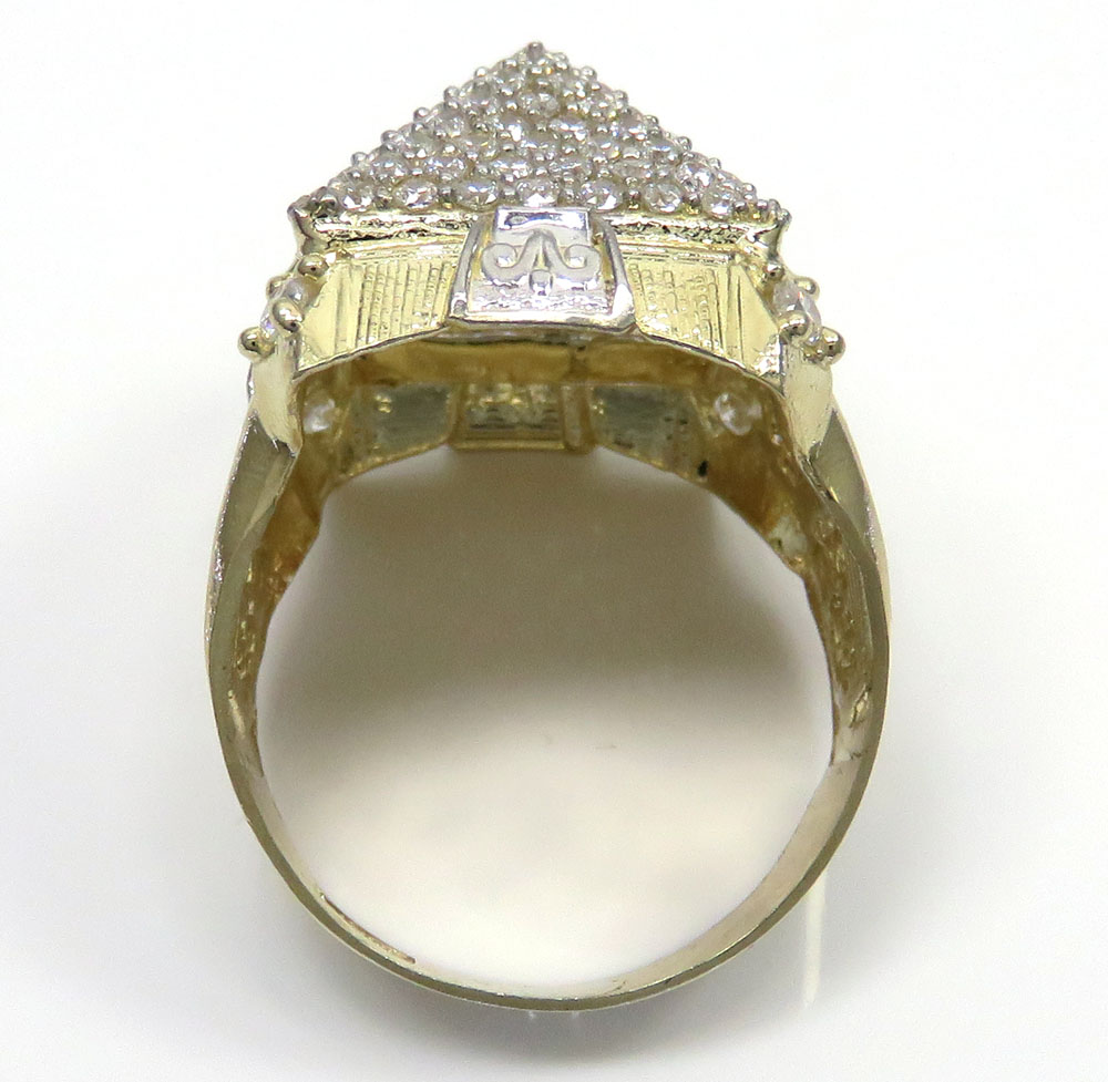10k two tone gold cz pyramid ring 1.80ct - Image 4