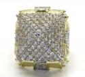 10k two tone gold cz pyramid ring 1.80ct 
