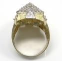 10k two tone gold cz pyramid ring 1.80ct 
