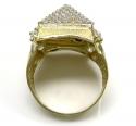10k two tone gold greek design cz pyramid ring 1.80ct 