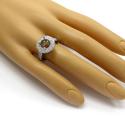 18k two tone gold round diamond halo semi mount ring 1.45ct 