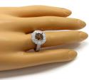 18k two tone gold round diamond halo semi mount ring 1.45ct 