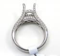 18k white gold round & baguette diamond semi mount ring 1.47ct