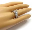 18k white gold round & baguette diamond semi mount ring 1.47ct
