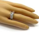 18k white gold round & baguette diamond semi mount ring 1.47ct