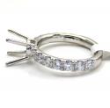 18k white gold round diamond semi mount ring 1.08ct