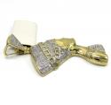 10k yellow gold diamond nefertiti medium head pendant 1.00ct