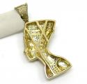 10k yellow gold diamond nefertiti medium head pendant 1.00ct