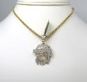 10k yellow gold diamond stencil medium jesus piece 0.79ct