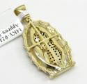 14k yellow gold red & green diamond virgin mary pendant 0.28ct