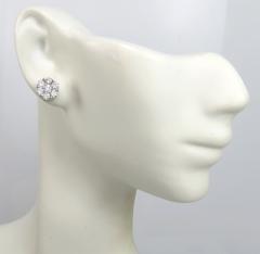 8mm 14k yellow gold round 14 diamond cluster earrings 1.25ct
