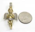 10k solid yellow gold baby angel diamond pendant 0.53ct