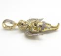 10k solid yellow gold baby angel diamond pendant 0.53ct