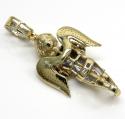 10k solid yellow gold baby angel diamond pendant 0.53ct