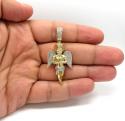 10k solid yellow gold baby angel diamond pendant 0.53ct