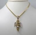10k solid yellow gold baby angel diamond pendant 0.53ct