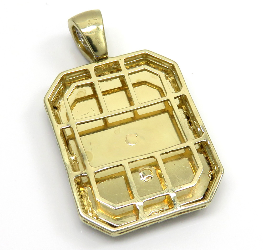 10k yellow gold diamond ankh dog tag pendant 0.65ct