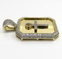 10k yellow gold diamond ankh dog tag pendant 0.65ct