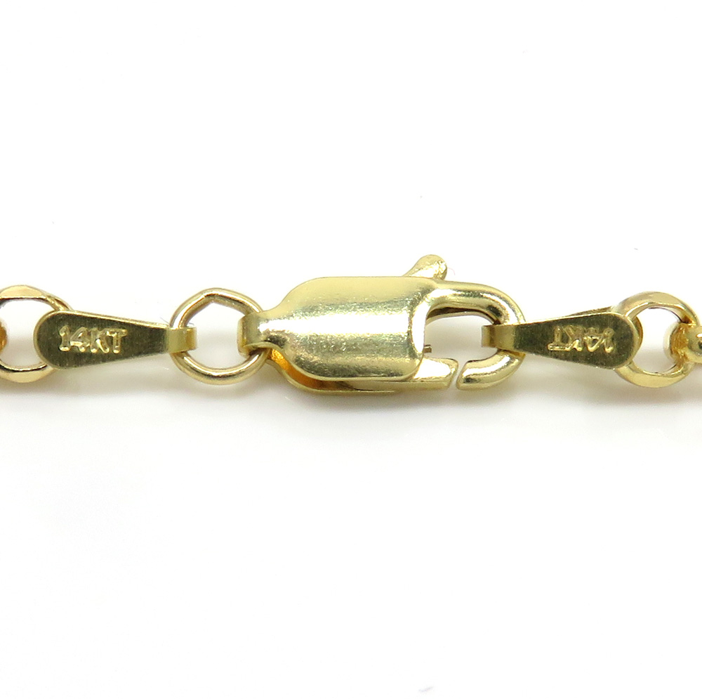 14k yellow gold solid circle link chain 22-30 inch 3.5mm - Image 4