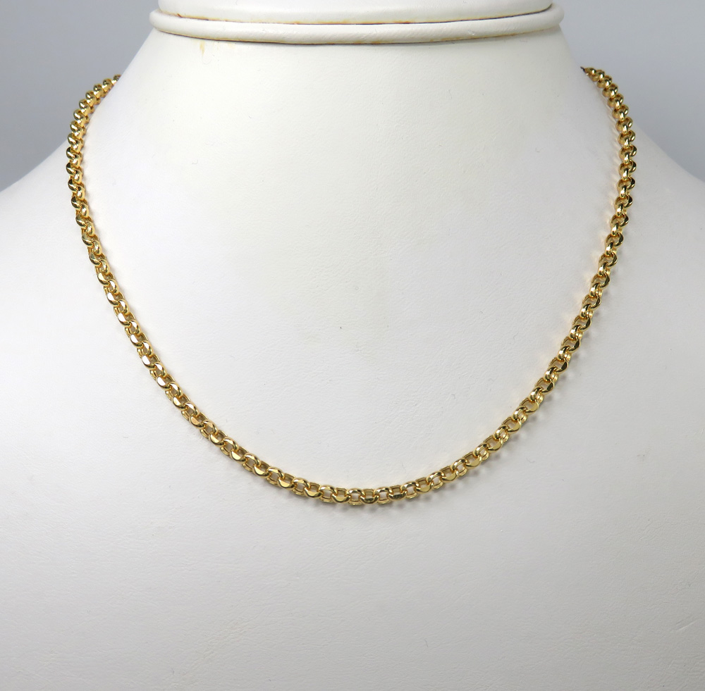 14k yellow gold solid circle link chain 22-30 inch 3.5mm - Image 6