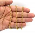 14k yellow gold solid circle link chain 22-30 inch 3.5mm