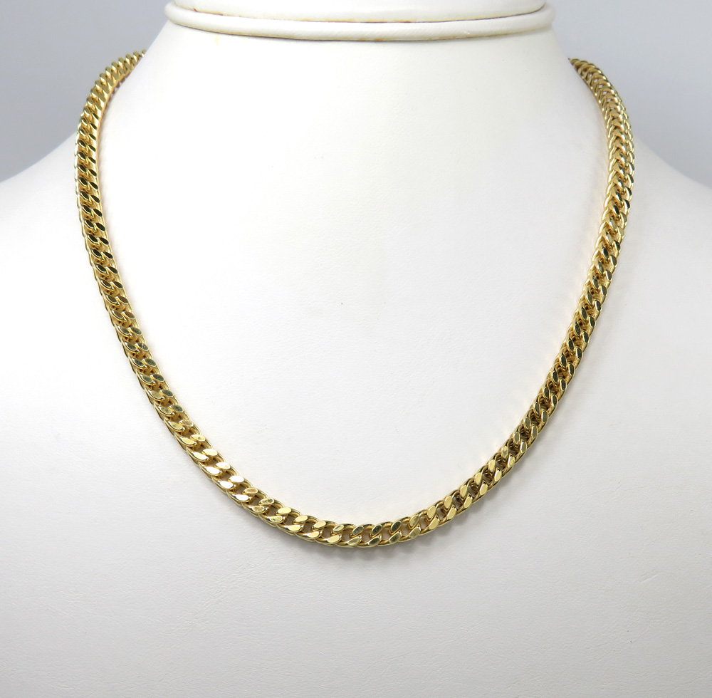 925 yellow sterling silver franco link chain 20-30 inch 4.2mm