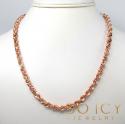 14k rose yellow or white gold solid diamond cut rope chain 18-26 inches 6mm