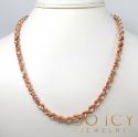 14k rose gold solid diamond cut rope chain 24-26 inches 5mm