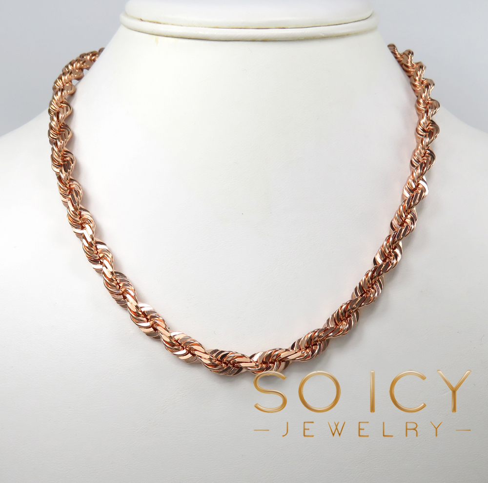 Rose gold rope chain necklace on sale