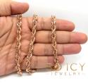 14k yellow rose or white gold solid diamond cut rope chain 20-26 inch 7mm